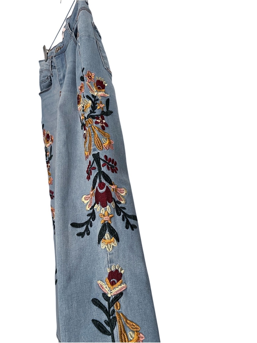 Sandpiper Boho Western Floral Embroidered Stretch Skinny Jeans 12 Petite - Picture 4 of 8